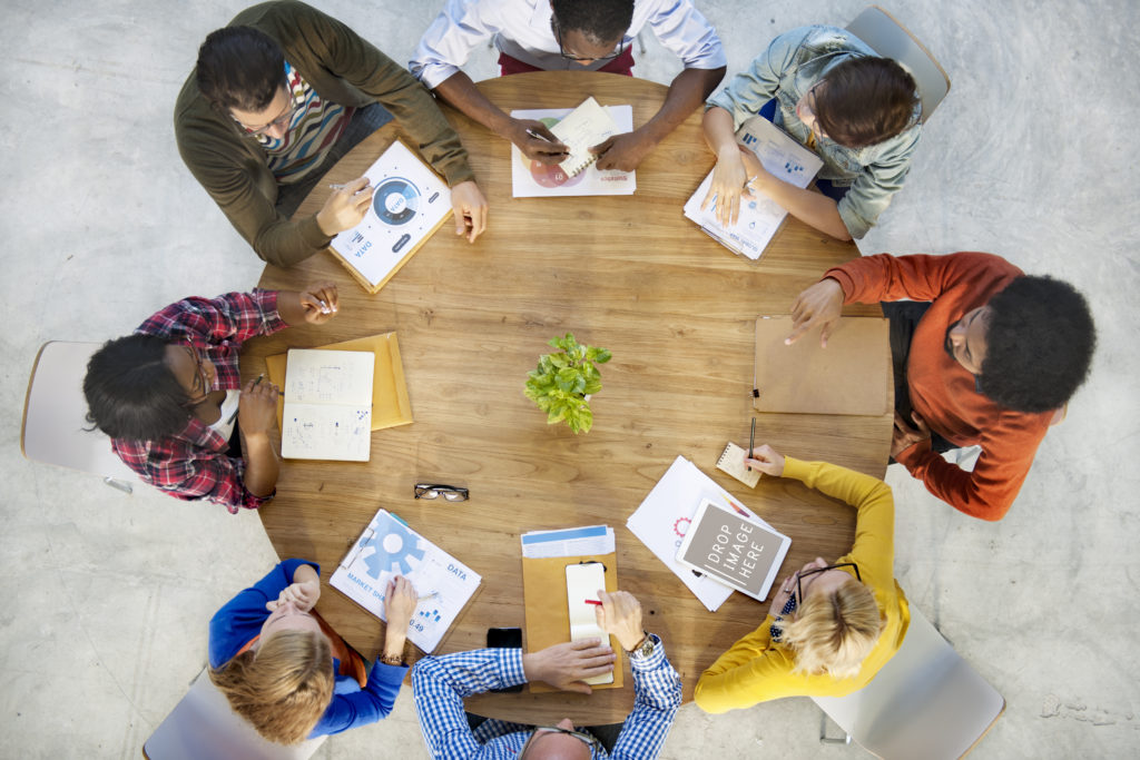 team around desk